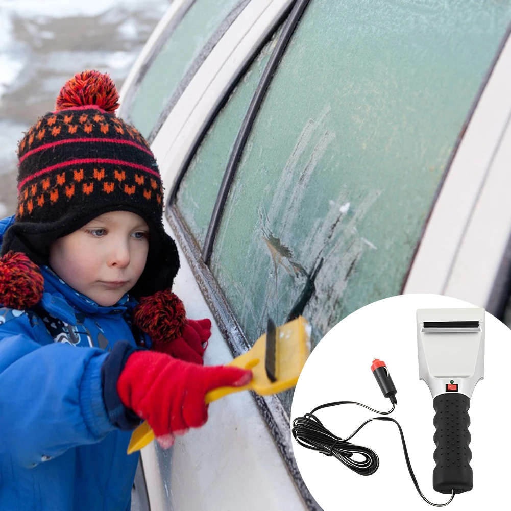 Cigarettes Lighter Plug Heated Snow Shovel Heavy Duty Durable Snow Defrost Removal For Car Window Deicing