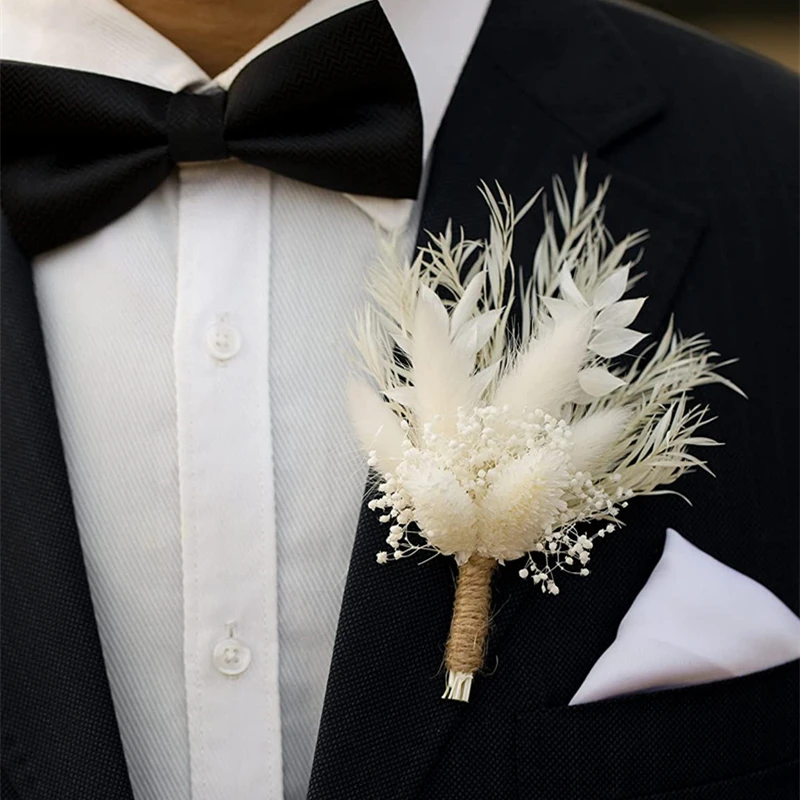 Wedding Decor Mini Dried Flowers Boutonniere for Men Wedding Fall Wedding Boho Bridesmaid Groom Corsage Boutonniere Rustic Style