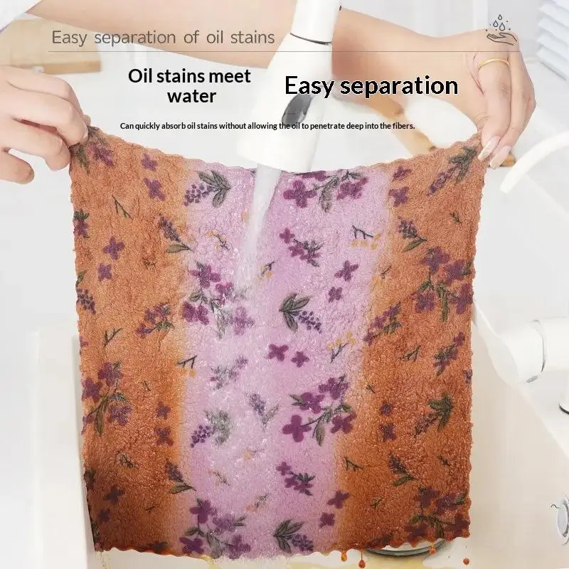 10PCS Dishcloth Kitchen Dish Cloths,Non-Stick Oil Highly Absorbent,Fast Drying Reusable Kitchen Towels For Cleaning Cloth