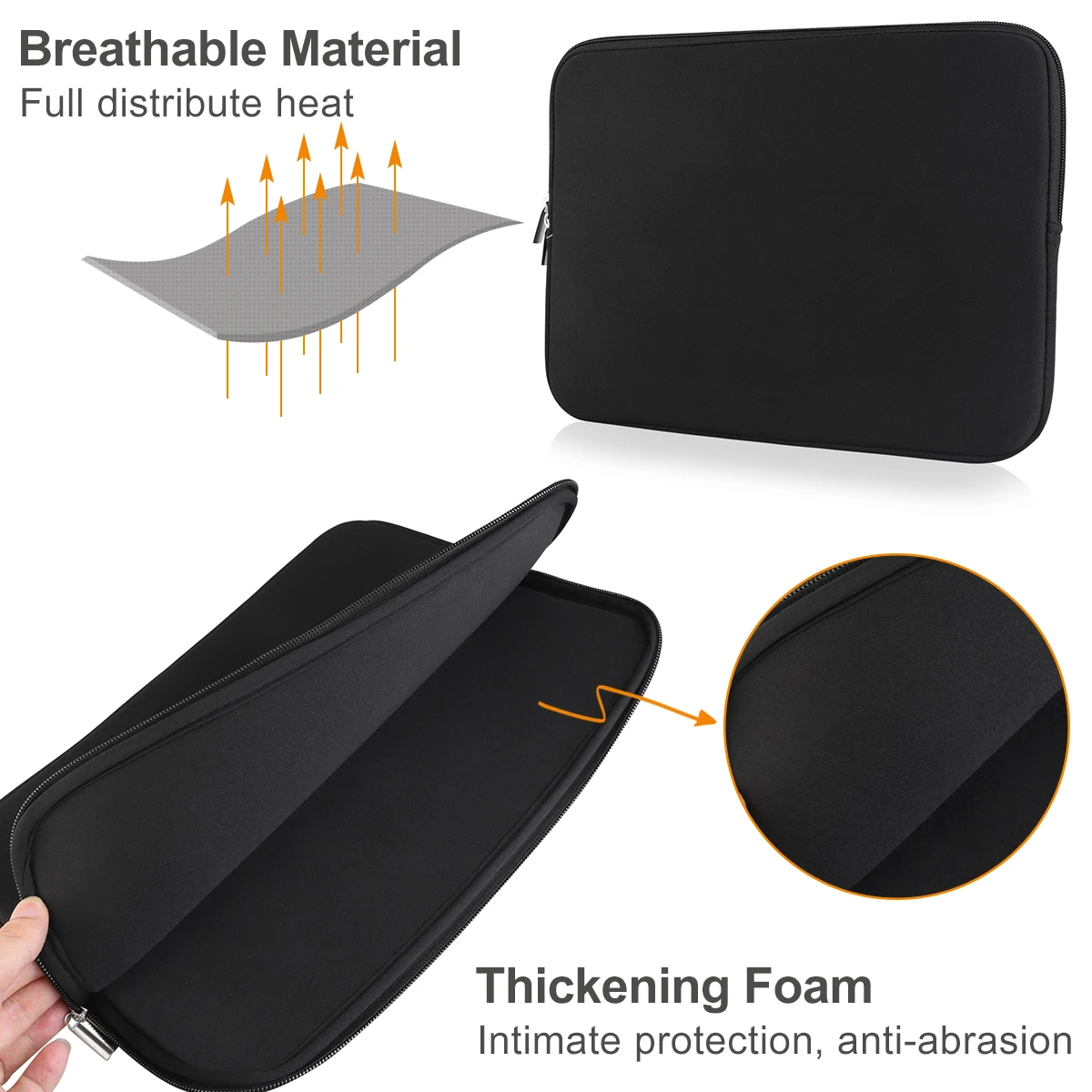 

Protective Laptop Sleeve Case for 13 Inch Pro Retina Zippered Bag Cover for Notebook PC Tablet Carry Pouch