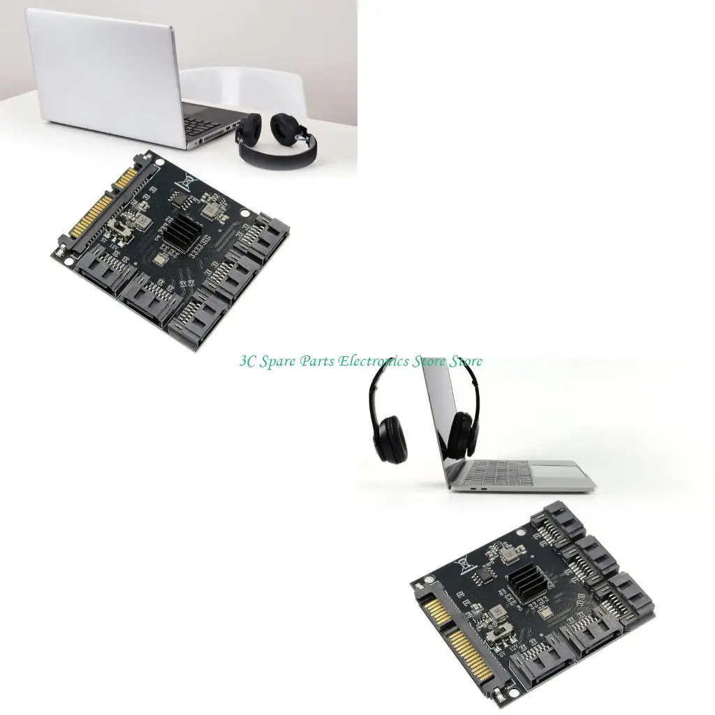 

SZ SATAs Port Multipliers Splitter 1 to 5 Port Expansion Toolless Installation PCBs Construction Data Transfer Hubs