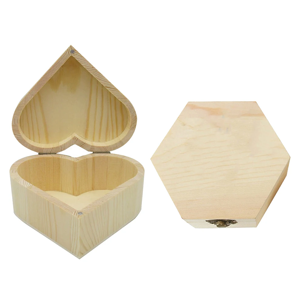 

2Pcs Wooden Box High Quality Pine Retro Buckle Storage Storage Box Boxes Gift Decor Small Portable