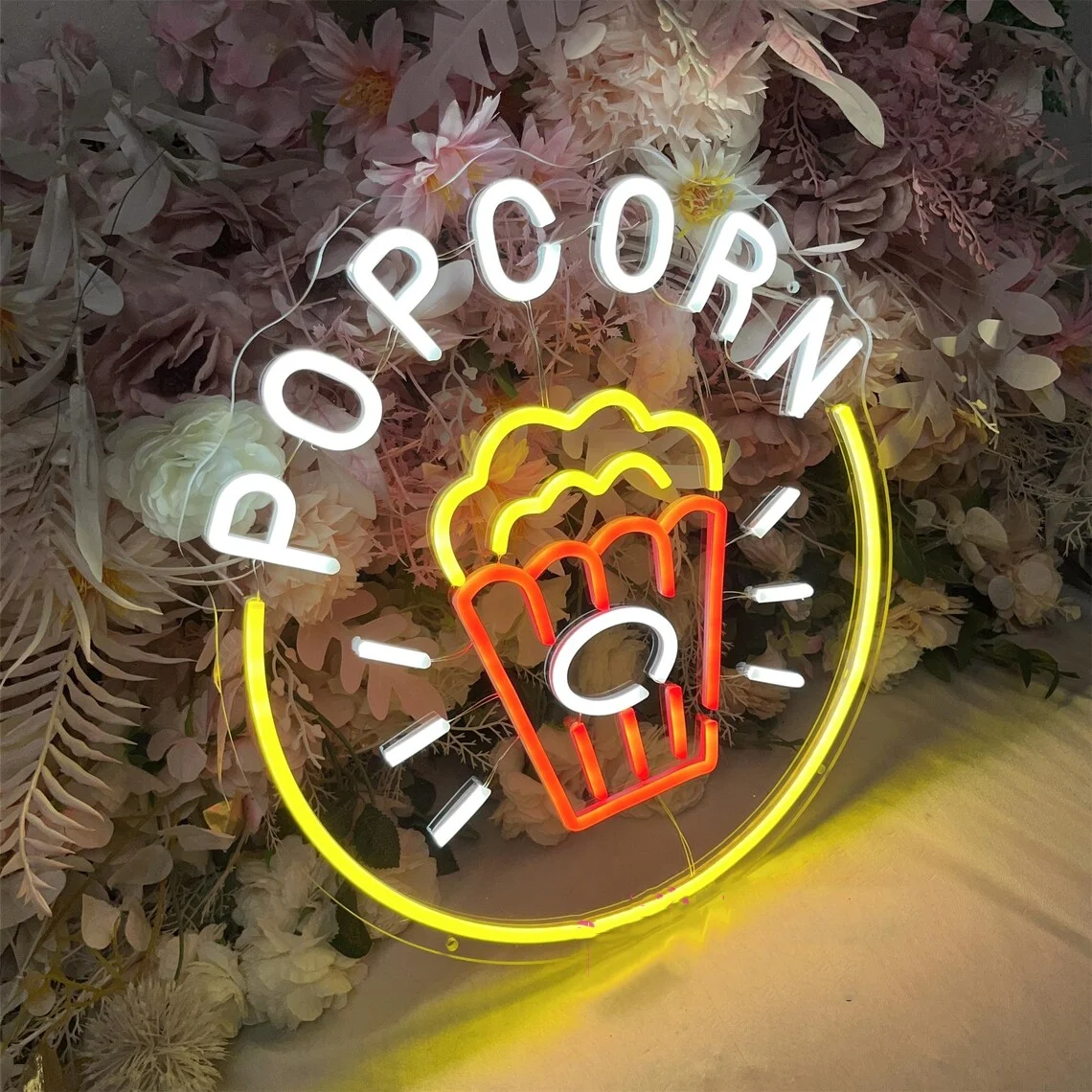 Popcorn Neon Sign Food Bar Neo - Home Cinema Food ulasan dan harga