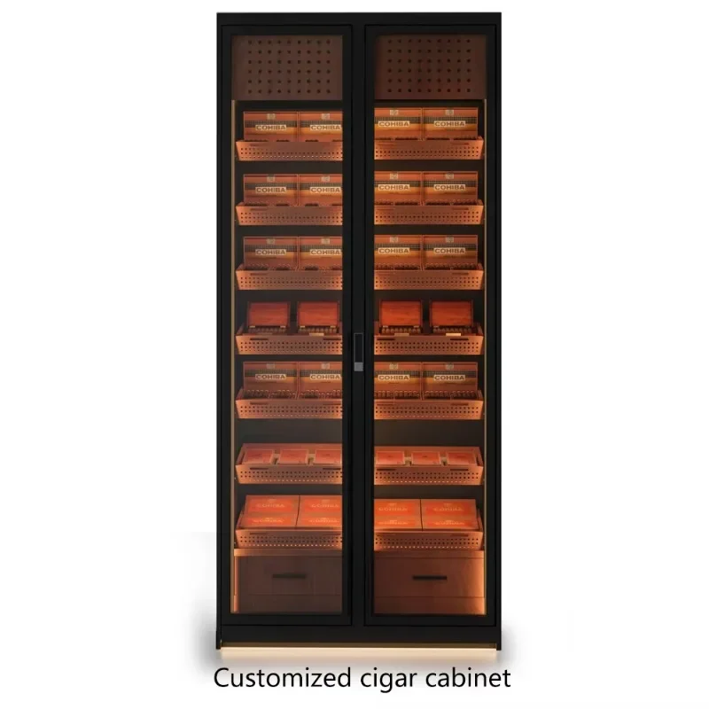 Household Cedar Wood Cigar Cabinet with Alcohol Humidification