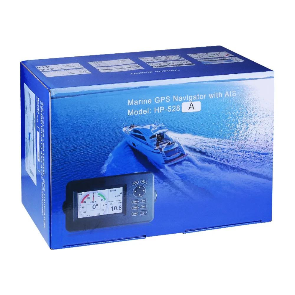 HP-528A 4.3-inch Color LCD Chart Plotter Built-in Class B+ AIS Transponder Combo High Sensitivity Marine GPS Navigator