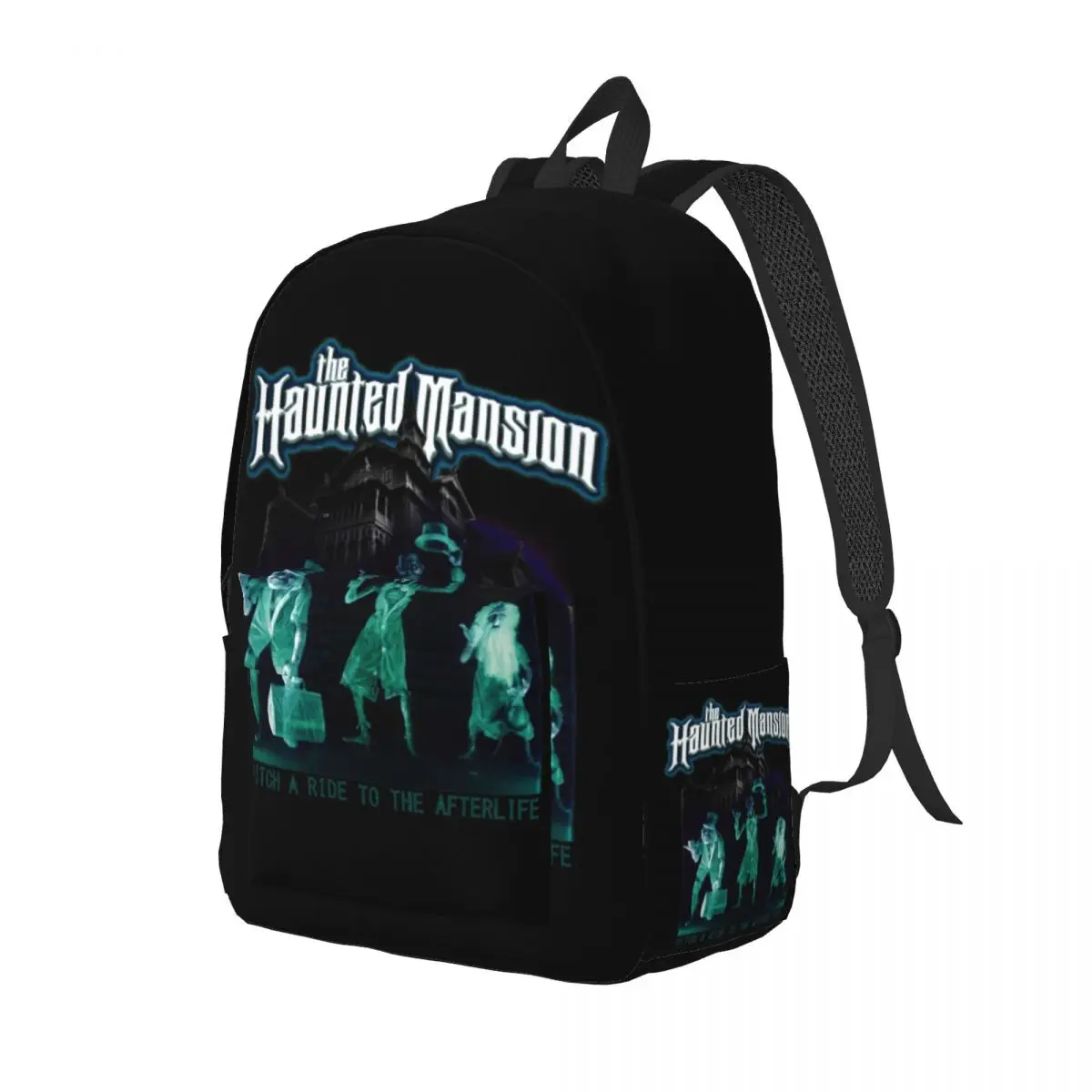 Custom Vintage Retro The Haunted Mansion Canvas Backpack Men Women Casual Bookbag for College School Grimace Movie Ghost Bags