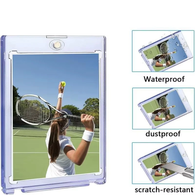 35PT magnetic card holder display cabinet suitable for gaming, sports trading, card holder, hard acrylic protective toy image 4