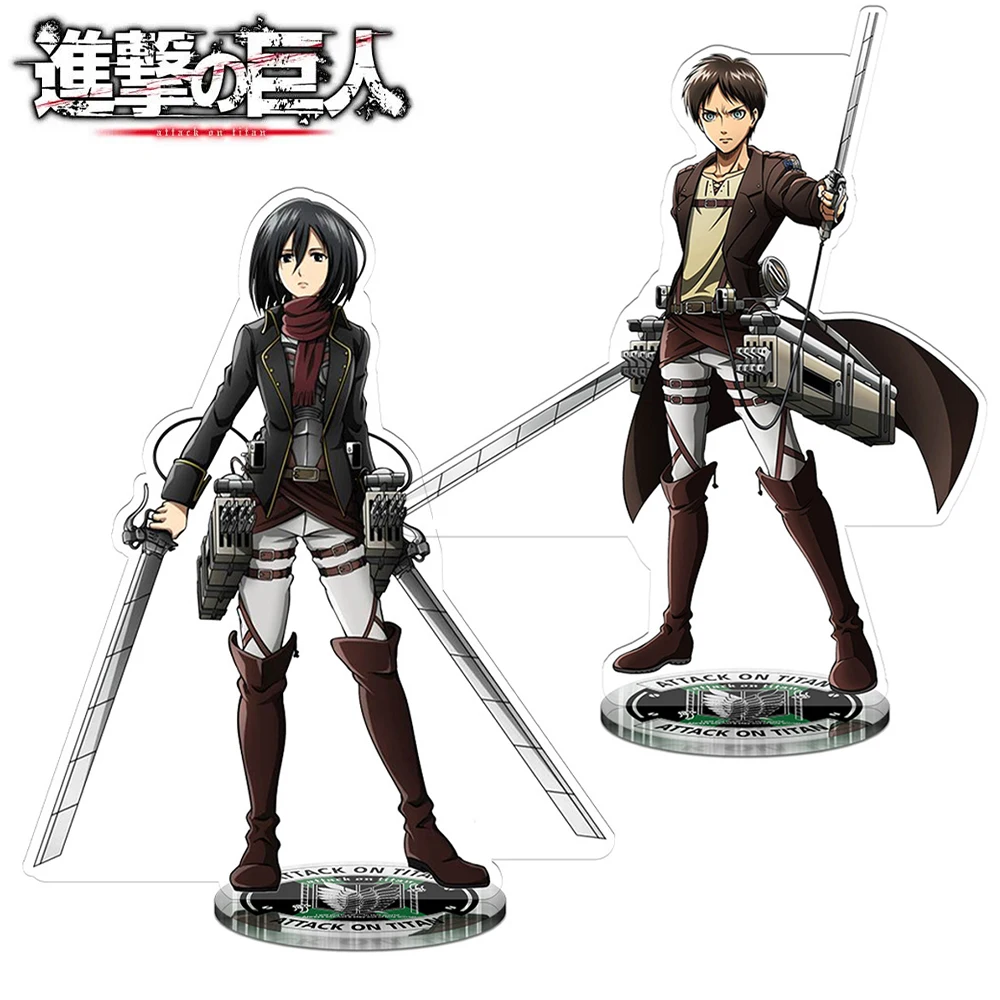 

Аниме «Атака Титанов», товары Mikasa Eren Levi, акриловые подставки, идеально подходящие для украшения рабочего стола для учебы, идеально подходящие как подарки на день рождения