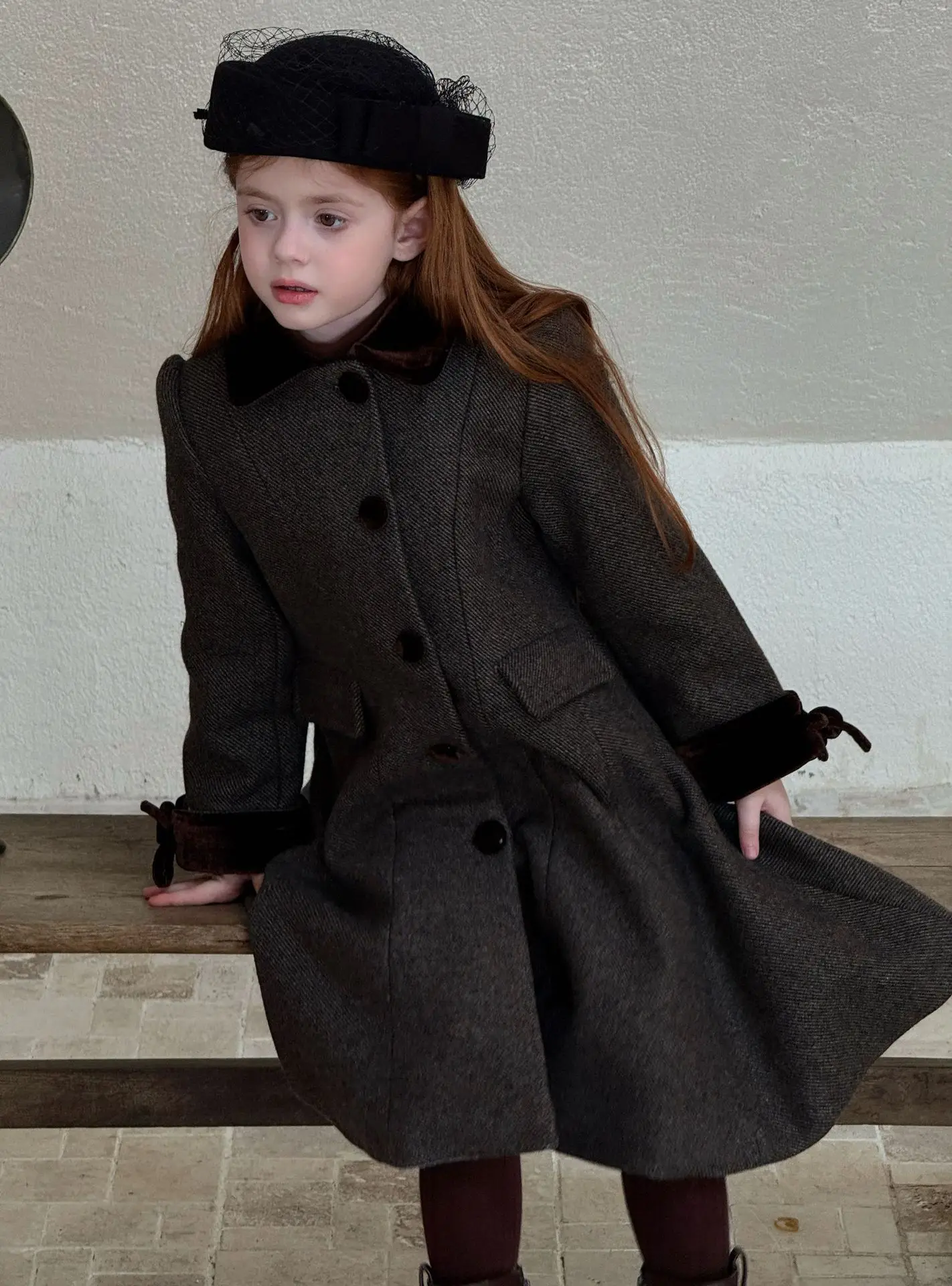 معطف الفتيات 2025 الخريف والشتاء ملابس الأطفال الجديدة الكورية نمط فتاة طفل الموضة مزاجه الصوف معطف طويل بسيط #4