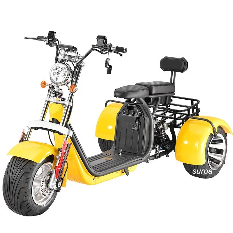 2000w 60v12ah/20ah battery citycoco fat tire adult electric trikes/vehicles/three wheel electric scooter/motorcycle/tricycle