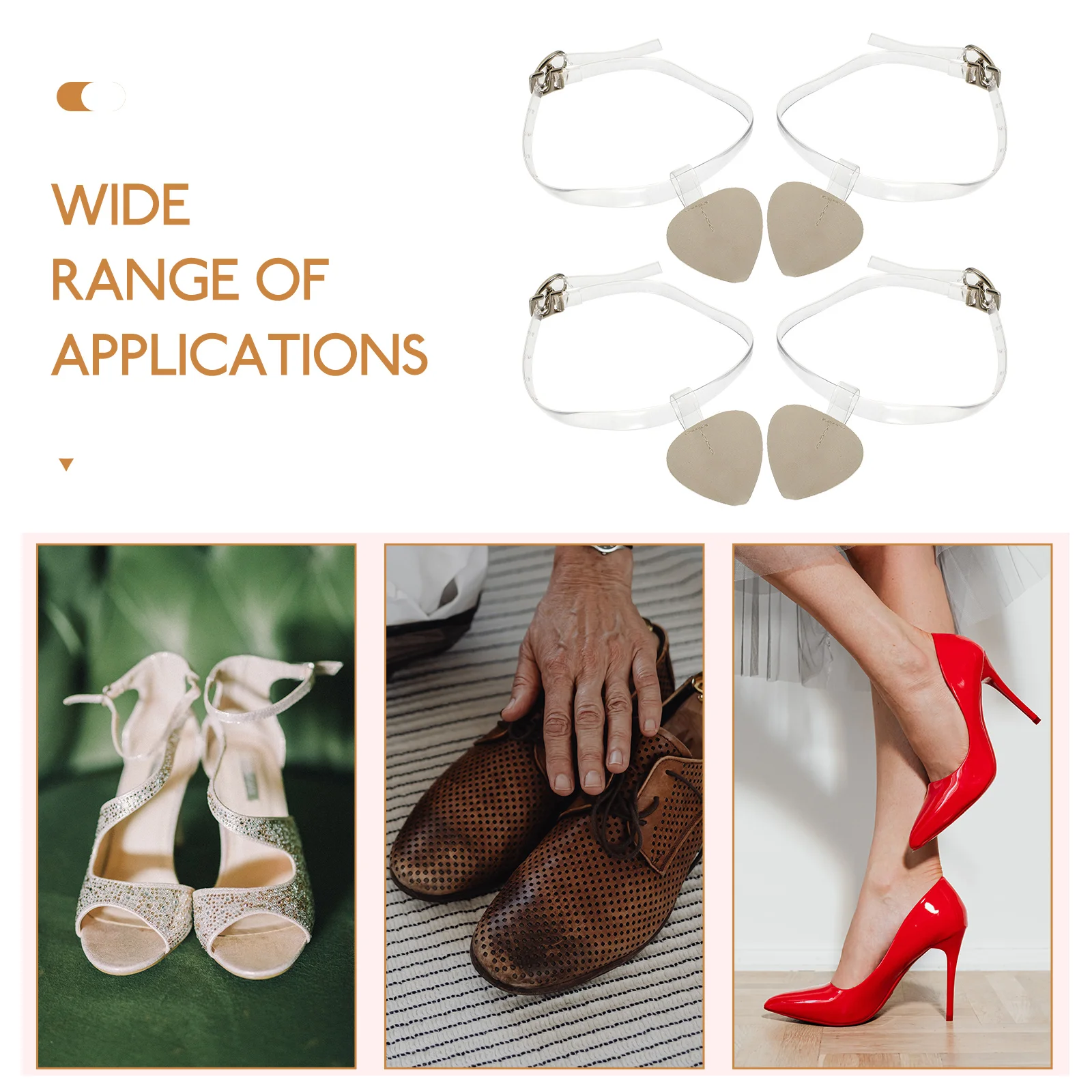 

4 шт., 2 пары, регулируемые нескользящие ремни для пятки, прозрачные ленты на щиколотке, поддерживающие ноги, предотвращающие волдыри, снижение боли, ходьба