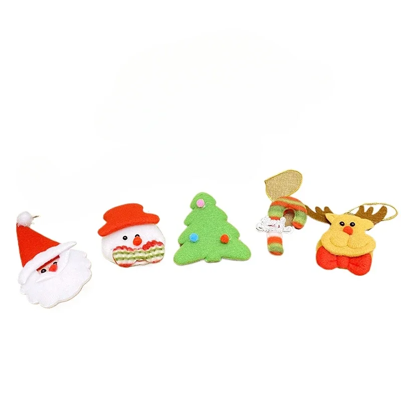 

*Superstar Christmas Decorations Wholesale Santa Claus Christmas Tree Snowman Fawn Fabric Pendant Party Supplies