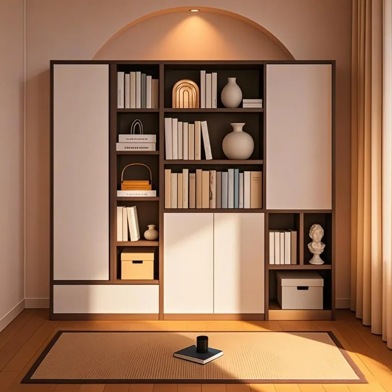 Full Wall Bookcase Combination Cabinet Living Room Wall Locker Bedroom Storage Cabinet Home Bookshelf Locker Display Cabinet