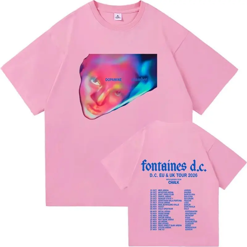 Fontaines D.C. Dopamine Chamber 2026 EU UK Tour T-shirt, Post Punk Band Double Sided Graphic Tee, Music Fan Casual Short Sleeve