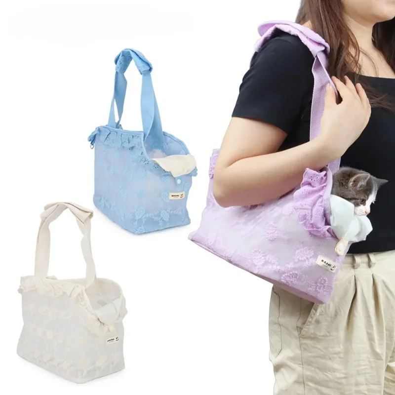 

Lace Cat Handbag Puppy Carrier Bag Dog Pet Shoulder Bags for Small Mini Dog