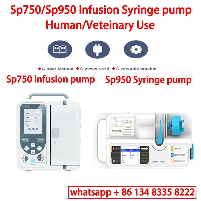CONTEC-bomba de jeringa de uso humano o veterinario, bomba de infusión SP750 / SP950 LCD, alarma en tiempo real, batería recargable