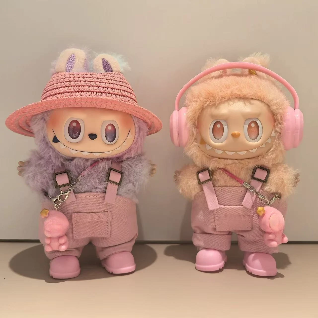

17 cm Clothes For Labubu v1v2 Outfit Accessories Mini Hat Overalls Set Decoration Small Clothes Children's Toys Birthday Gift