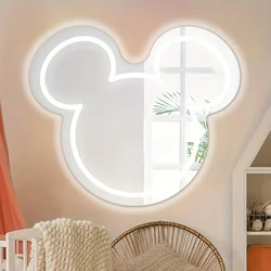 Mickey Mouse Mirror Neon Sign for Home Wall Decor USB Powered Neon Sign for Bar Shop Home Wall Decor Gifts for Girls Friends