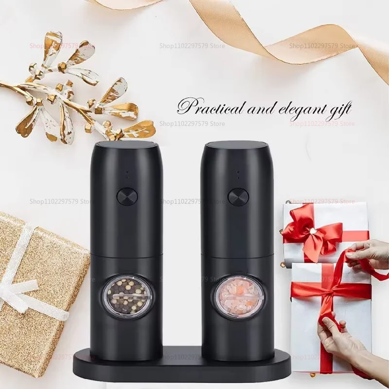 Automatic Electric Mill Pepper And Salt Grinder With LED Light Adjustable Coarseness Spice Grinder Kitchen Cooking Tool