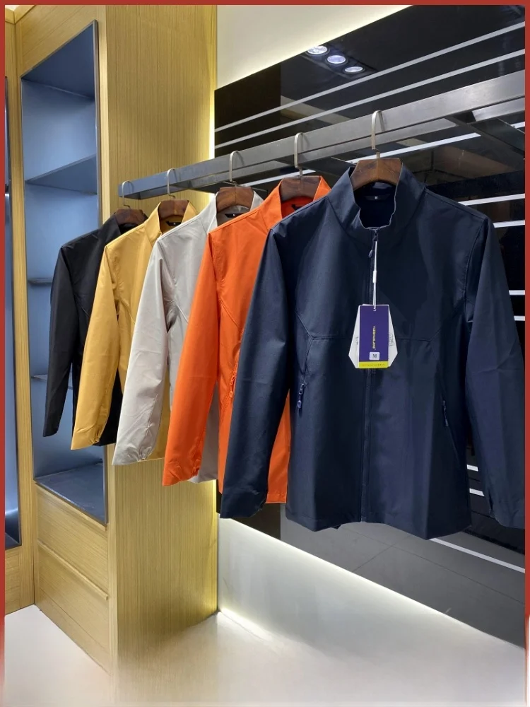 

Уличная легкая осенняя ветрозащитная водонепроницаемая мягкая спортивная повседневная мужская одежда с воротником-стойкой