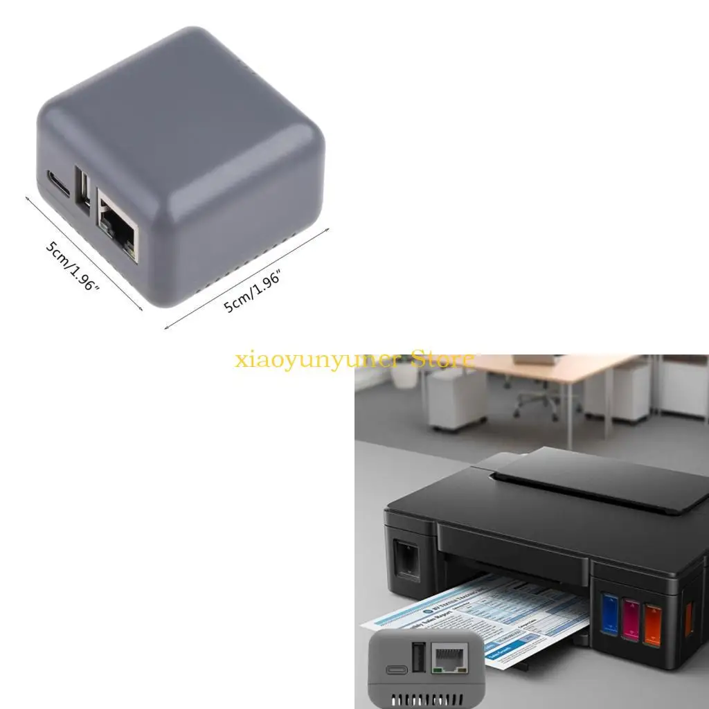 P9JB NP330 Network USB 2.0 Print Server USB2.0 Mini Printer Server 100Mbps RJ45 LAN Connection for Androids Phones Computer