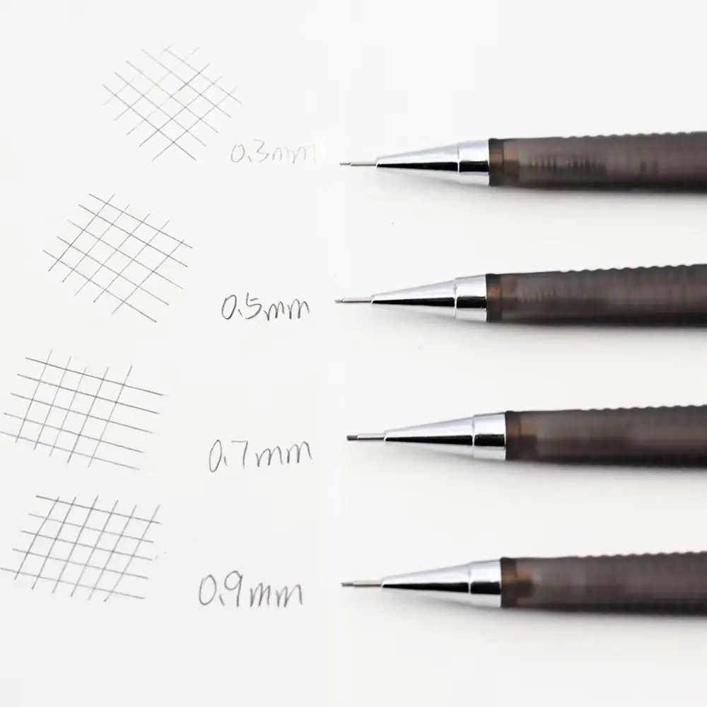 Multifunctional 0.3/0.5/0.7/0.9mm Mechanical Pencil Built-in Eraser Soft Grip Automatic Pencil Propelling Pencil Gift