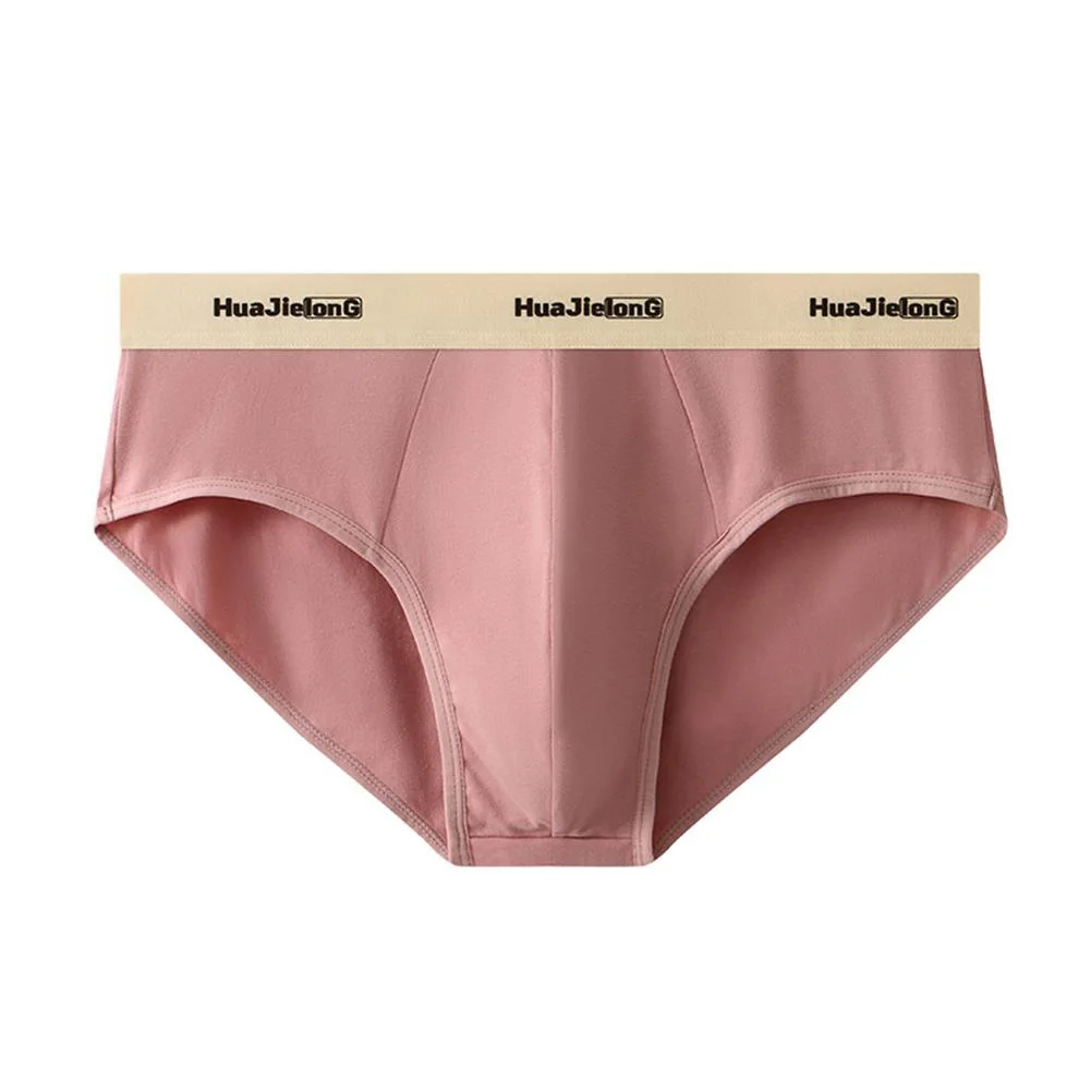 

1pc Men Cotton Briefs Breathable Underpants Mid-rise U Bulge Pouch Panties L-3XL Large Size Comfortable Underwear