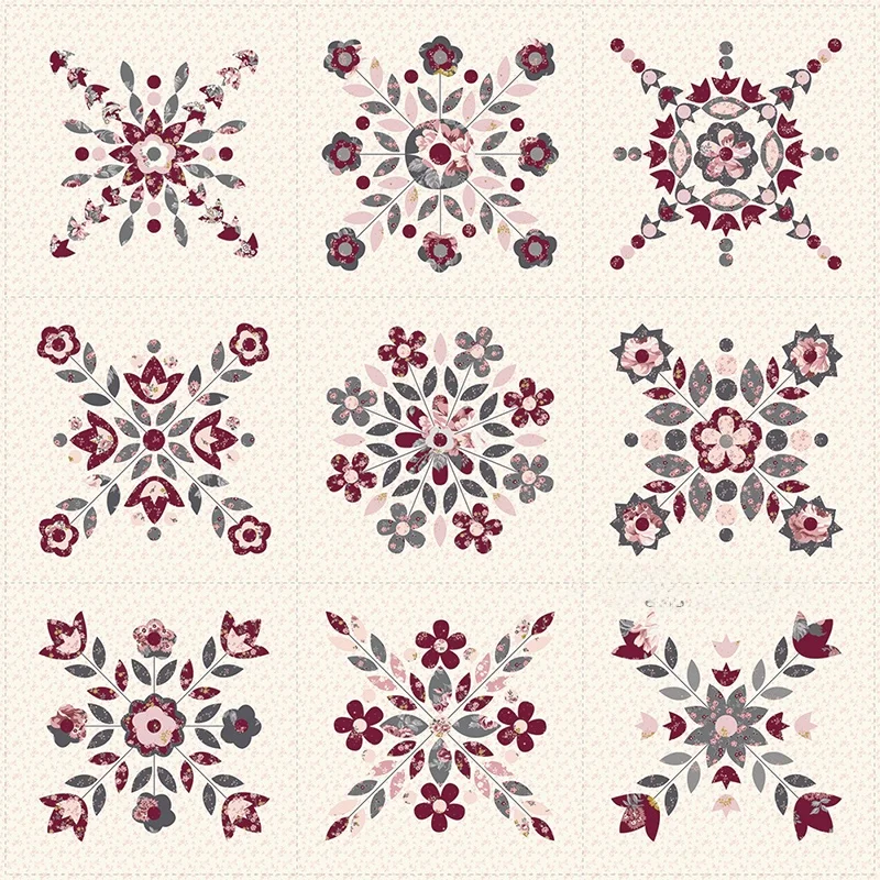 Riley Blake Designs Full Cotton Patchwork Fabric Baltimore Pattern Lazy Person's Fabric for Handmade DIY Home Decor