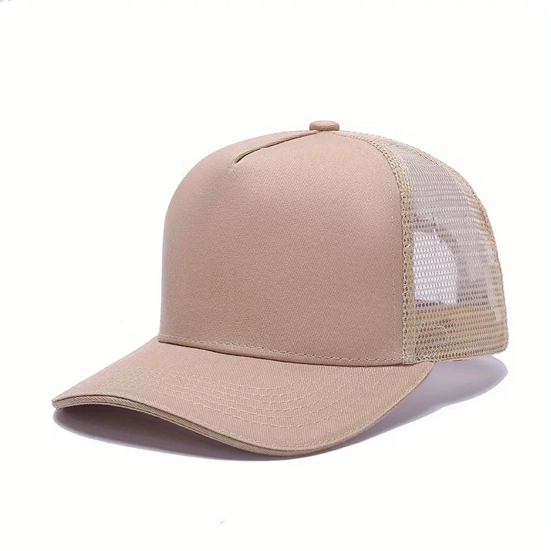 

Cotton Half Mesh Solid Color Baseball Cap Adjustable Breathable Sun Protection Snapback For Women Men Sport Hiking Golf Dad Hat