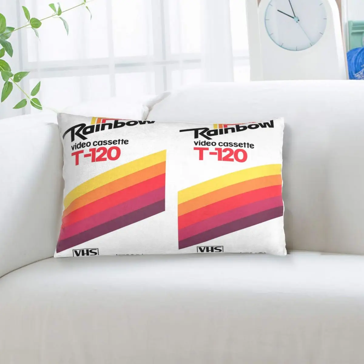 Funda de almohada rectangular con estética retro de cinta VHS Vaporwave, funda de cojín decorativa para dormitorio, cama, hogar, almohada decorativa cómoda