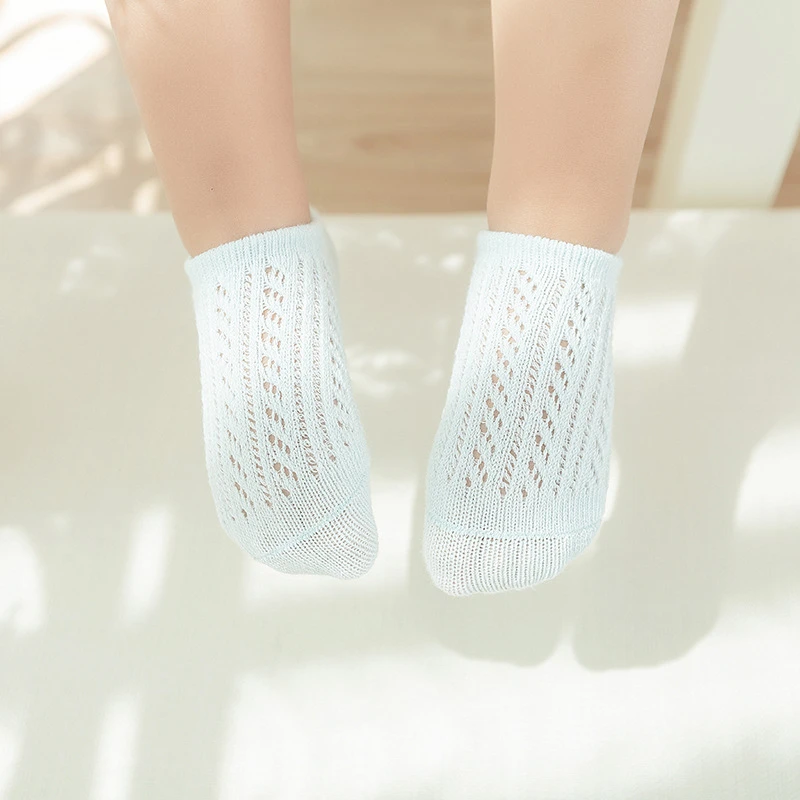 Summer Baby Cotton Thin Mesh Socks Comfy Breathable Kids Boys Girls Non-slip Floor Socks