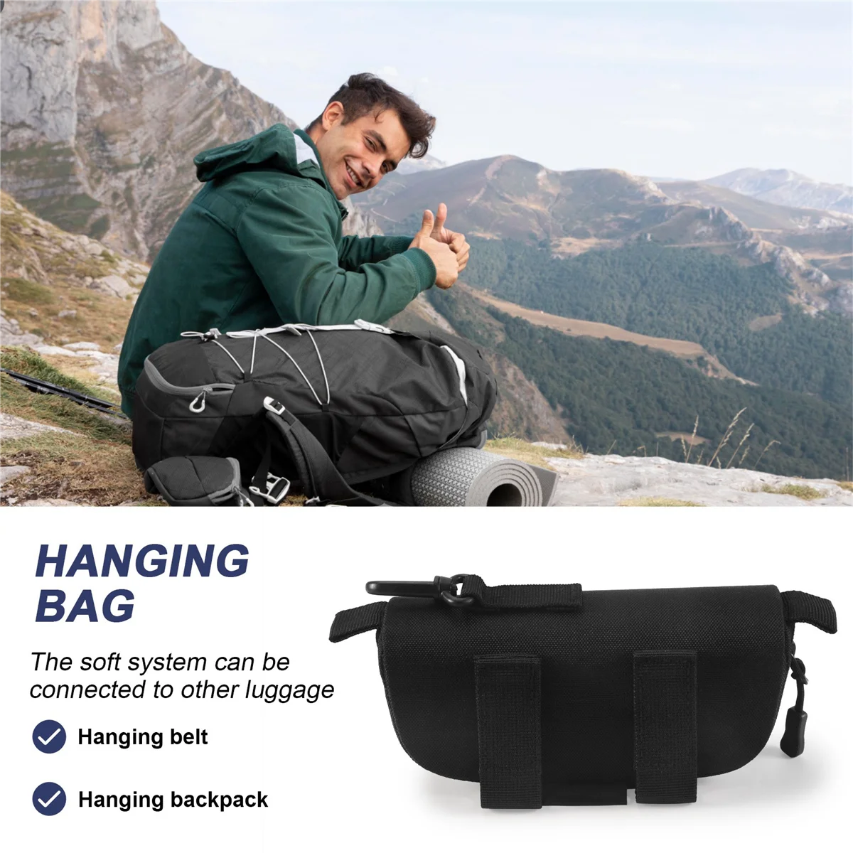

LALA Nylon Eyeglasses Hard Case Anti-Shock Molle System Sunglasses Pouch Portable Waterproof Sunglasses Bag Eyewear Accessoies