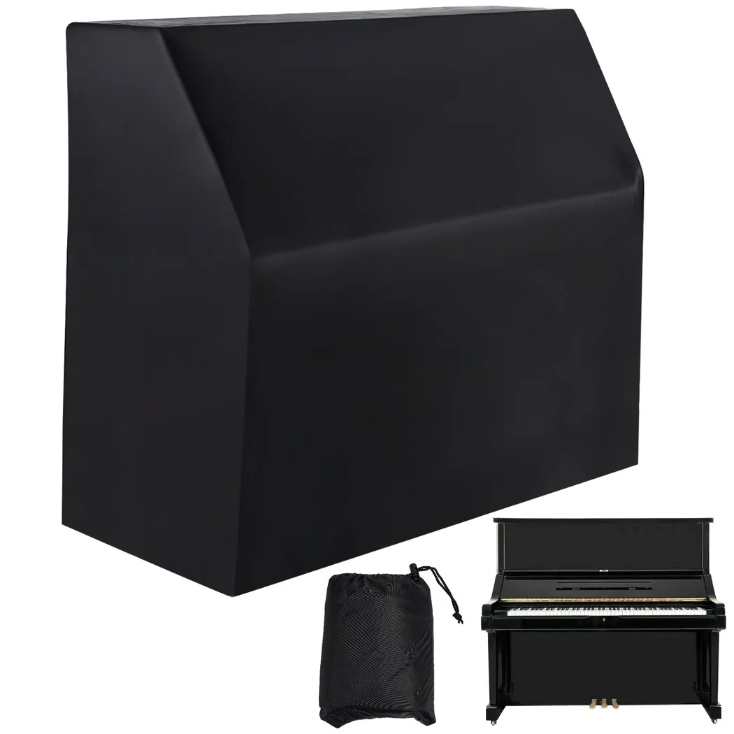 

Upright Piano Cover Piano Full Cover Dustproof Waterproof Silver-Coated Oxford Fabric Piano Protect Cover Black Block Sunlight