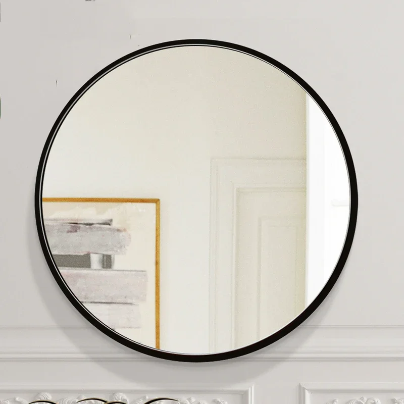 Round Nordic Bathroom Mirror Makeup Hanging Modern Aesthetic Design Bathroom Mirror Unbreakable Espelhos Bathroom Fixtures