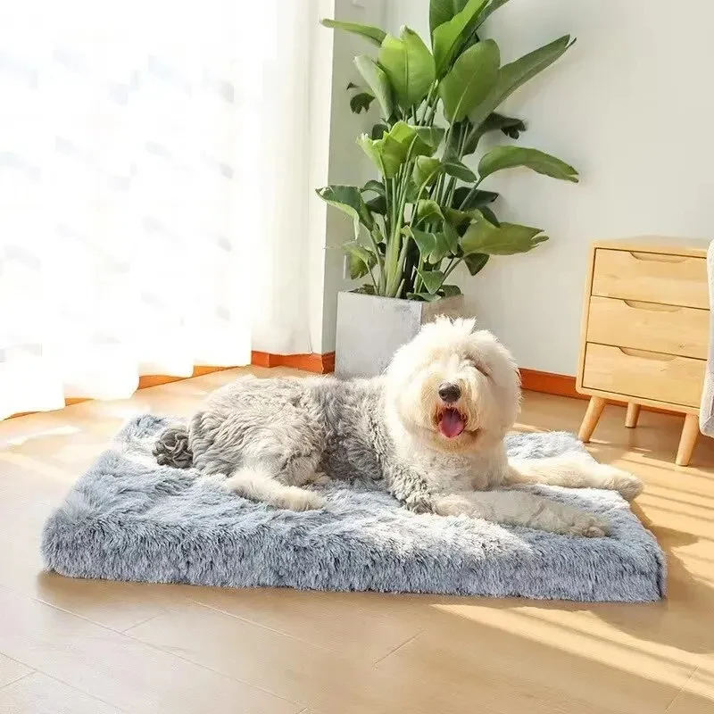 Plush non-slip dog bed, egg cotton pet kennel, removable and machine washable, suitable for medium-sized and small dogs cat bed