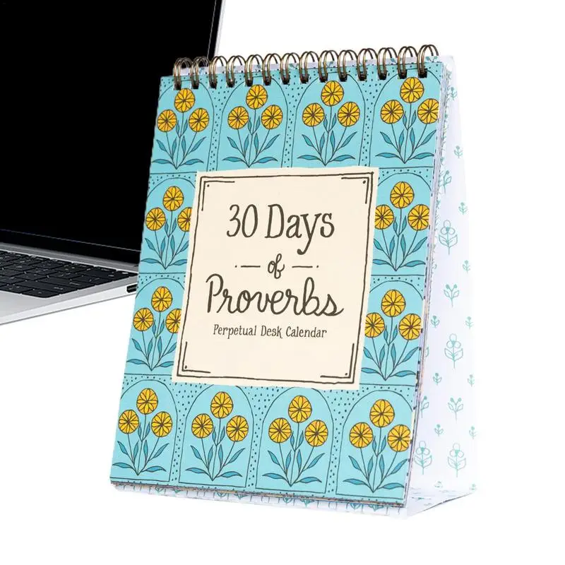 Proverbs Perpetual Calendar 30 Days Of Empowering Quotes Daily Calendar Desk Accessories Home Decor Daily Planner For Family