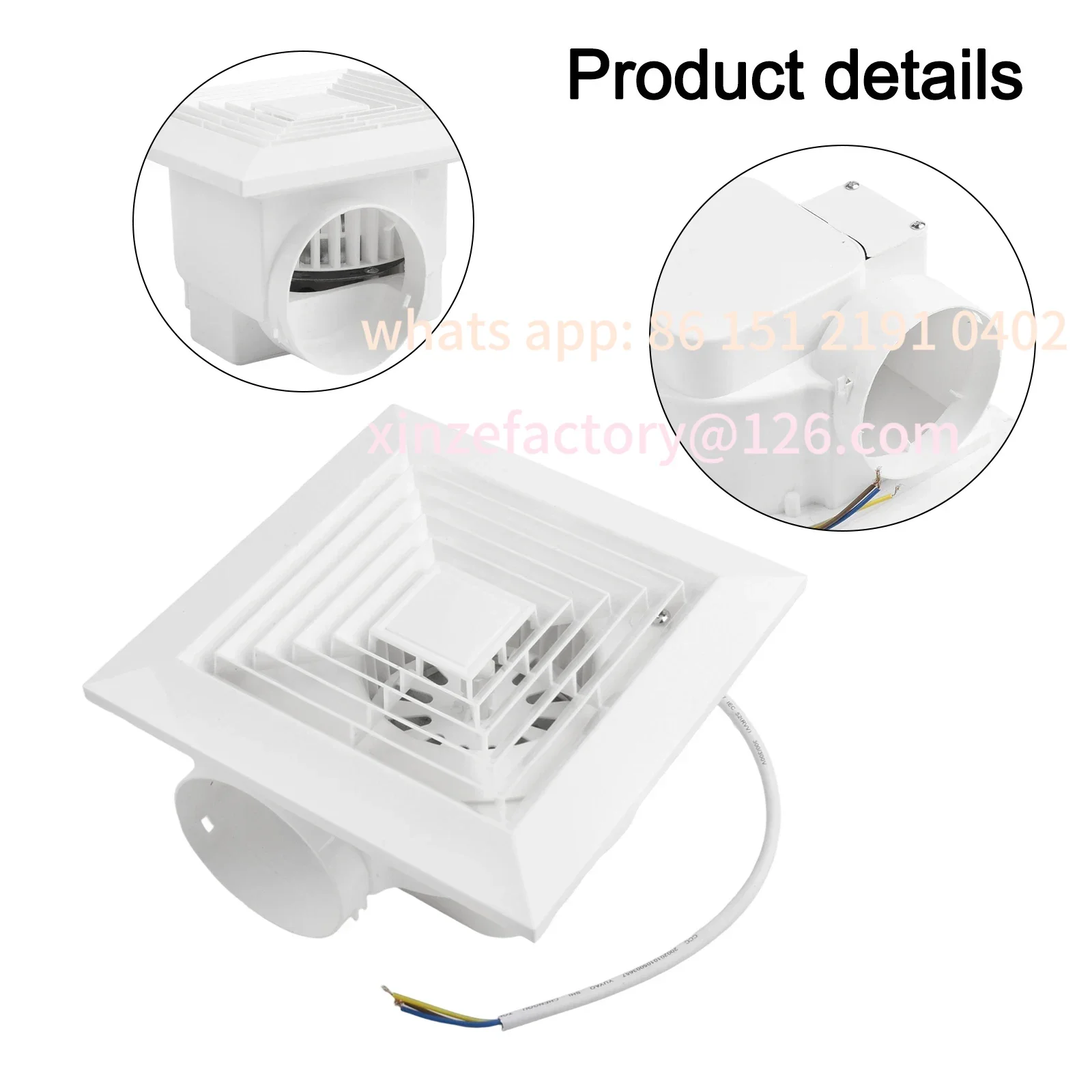 Customizable Ceiling Exhaust Fan for Kitchen Bathroom Powerful Airflow Strong Suction Silent Ventilation Fan with Energy Saving