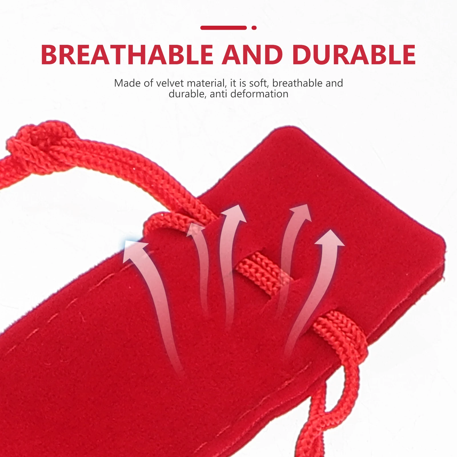 

20pcs Pen Pouch Thick Drawstring Closure Gift Pencil Bag Set Red Single Size Pen Sleeve Case Pencil Case Storage