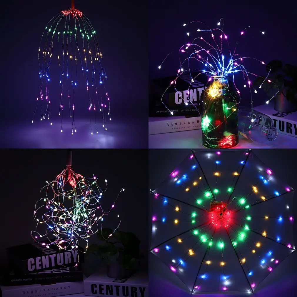 Firework LED Light 120 LED Beads Light Waterproof Christmas Sparkle Lights With Remote Control for DIY Decoration