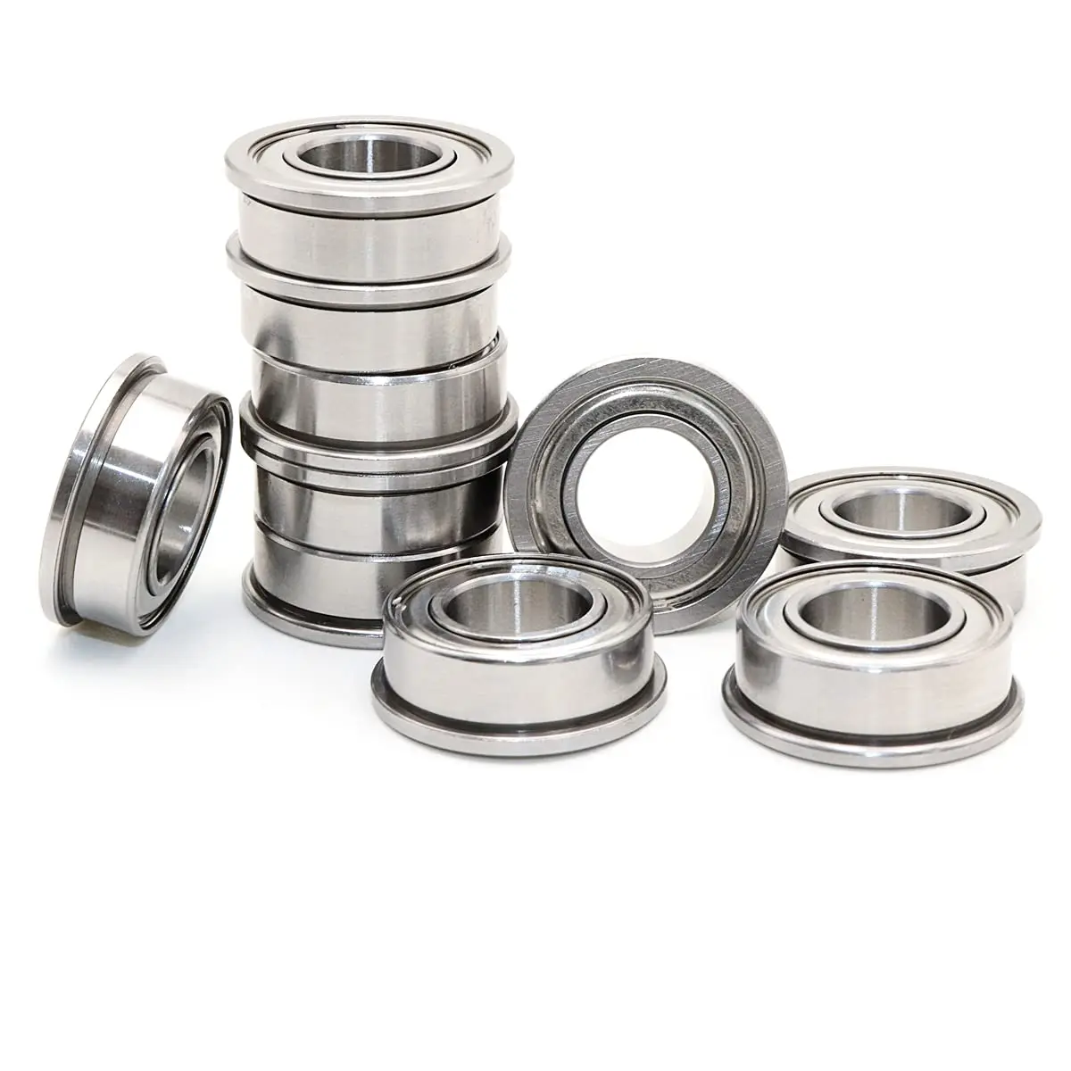 10Pcs MF105zz Deep Groove Flange Ball Bearings 5x10x4mm Double Shielded Miniature Flanged MF105 ZZ Mini Bearing for 3D Printer