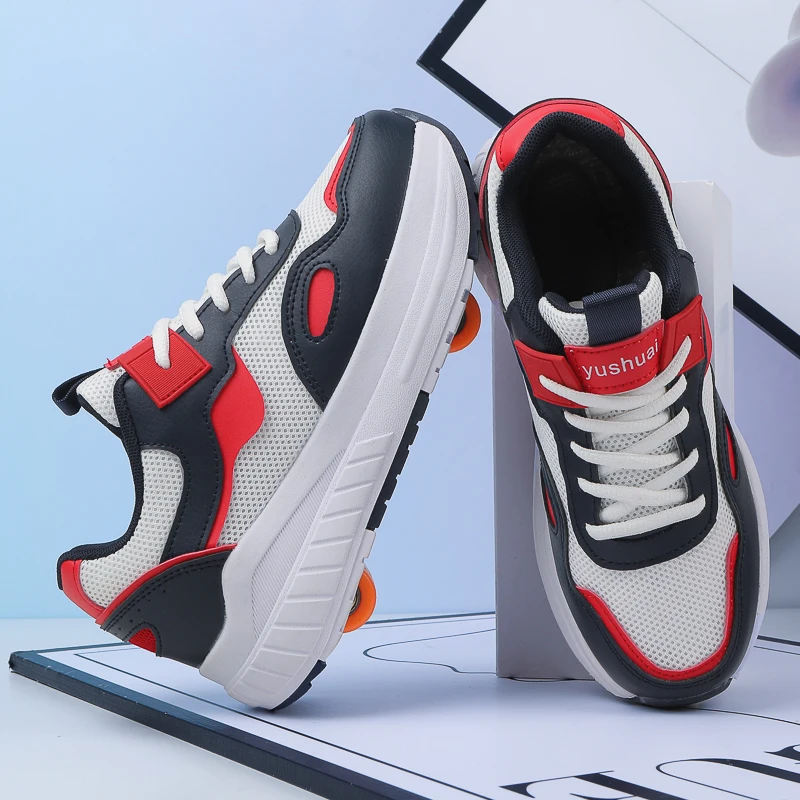 Boys Girls Roller Shoes Casual Retractable Outdoor New Children Youth Urban Street High Quality Skate Shoes Parkour Sneakers