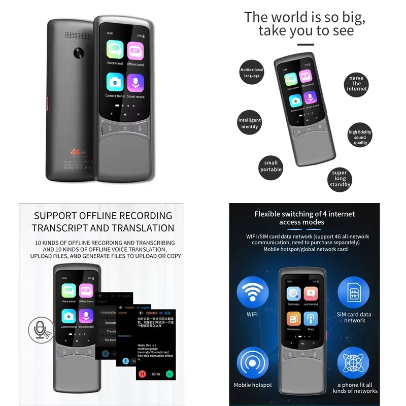 New Smart AI Photo Translator 1+16GB WIFI 4G Ble4.0 138 Languages Voice Speech Translate For Business Travel Working