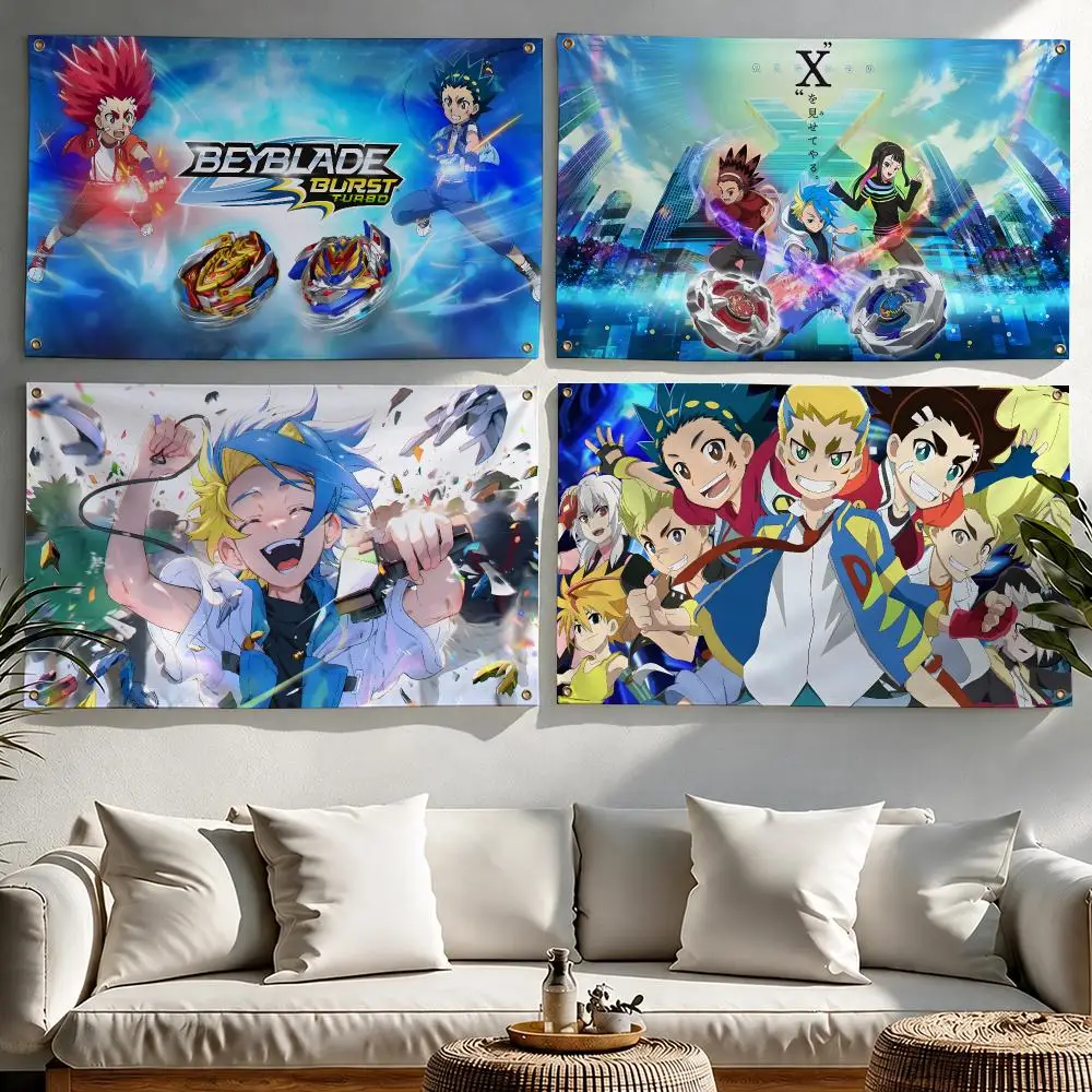 Anime Beyblade Burst Flags flag For Room Dorm Camping Picnic Art Style Garage Bar wall Decoration Banner