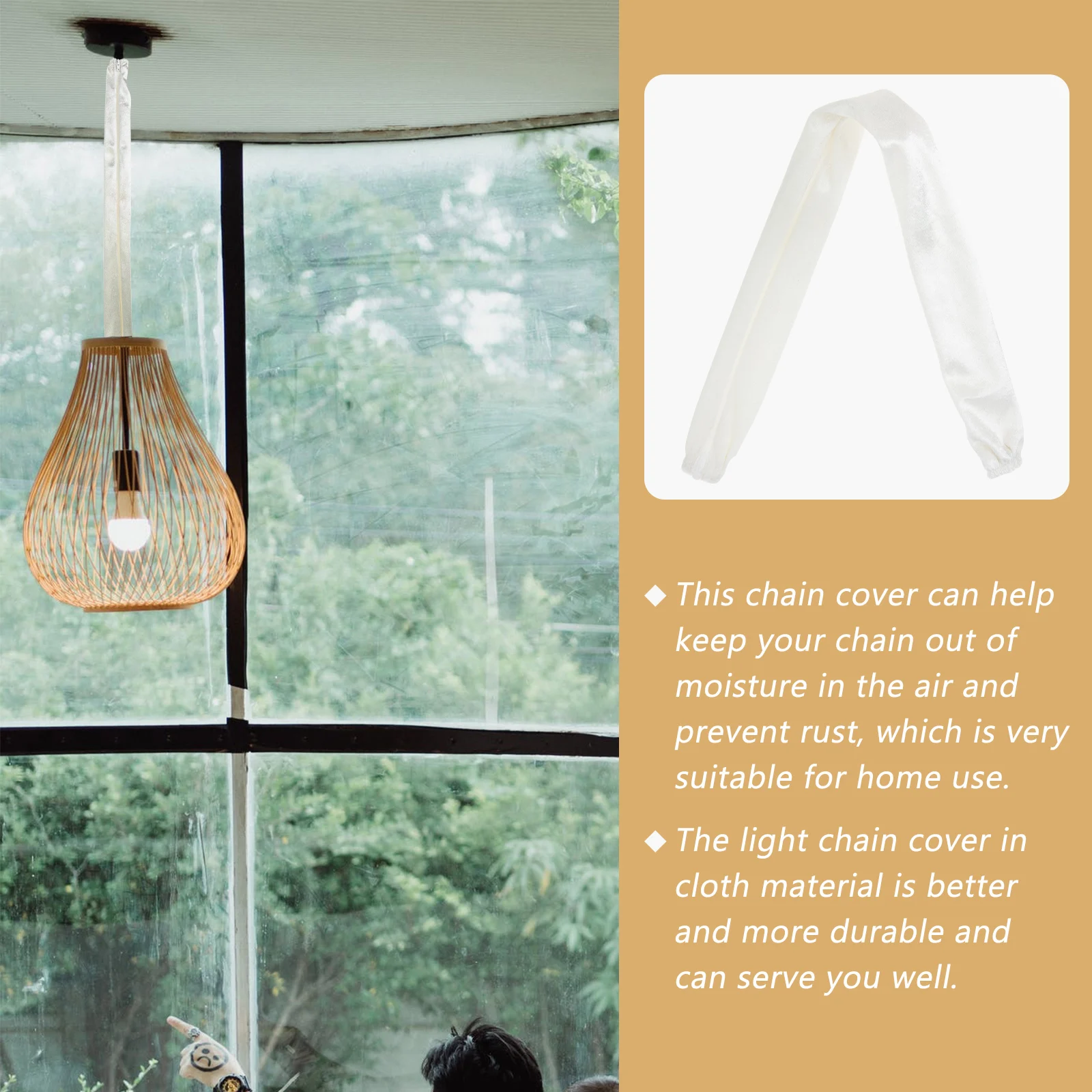 

Lamp Cover Hanging Light Chain Cover Ch Wires Chain Sleeve Chains Cord Concealer Washable Cloth Rust Proof DIY Home Use