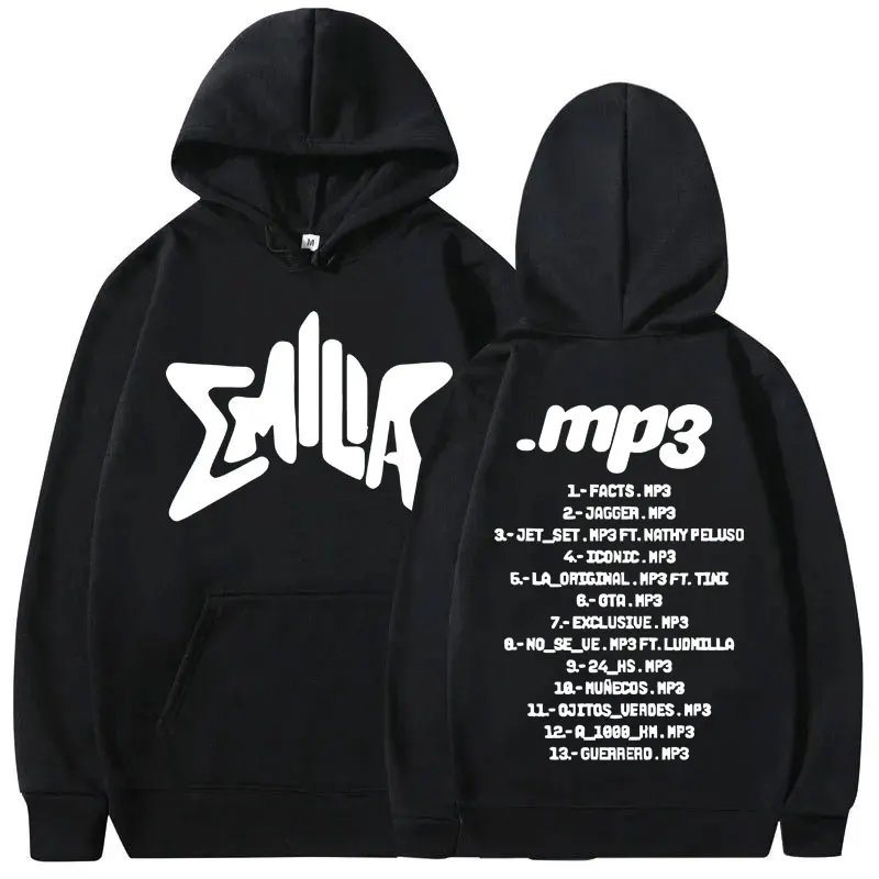 

Singer Emilia Mernes MP3 Music Letter Print Hoodie Men Women Fashion Oversized Hooded Sweatshirt Unisex Vintage Hoodies Pullover