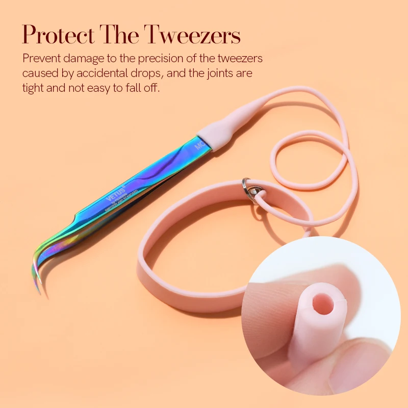 SONG LASHES Silica Gel Grafting Eyelash Tweezers High Quality Eyelash Extension Tweezers Holder Protector Makeup Tools