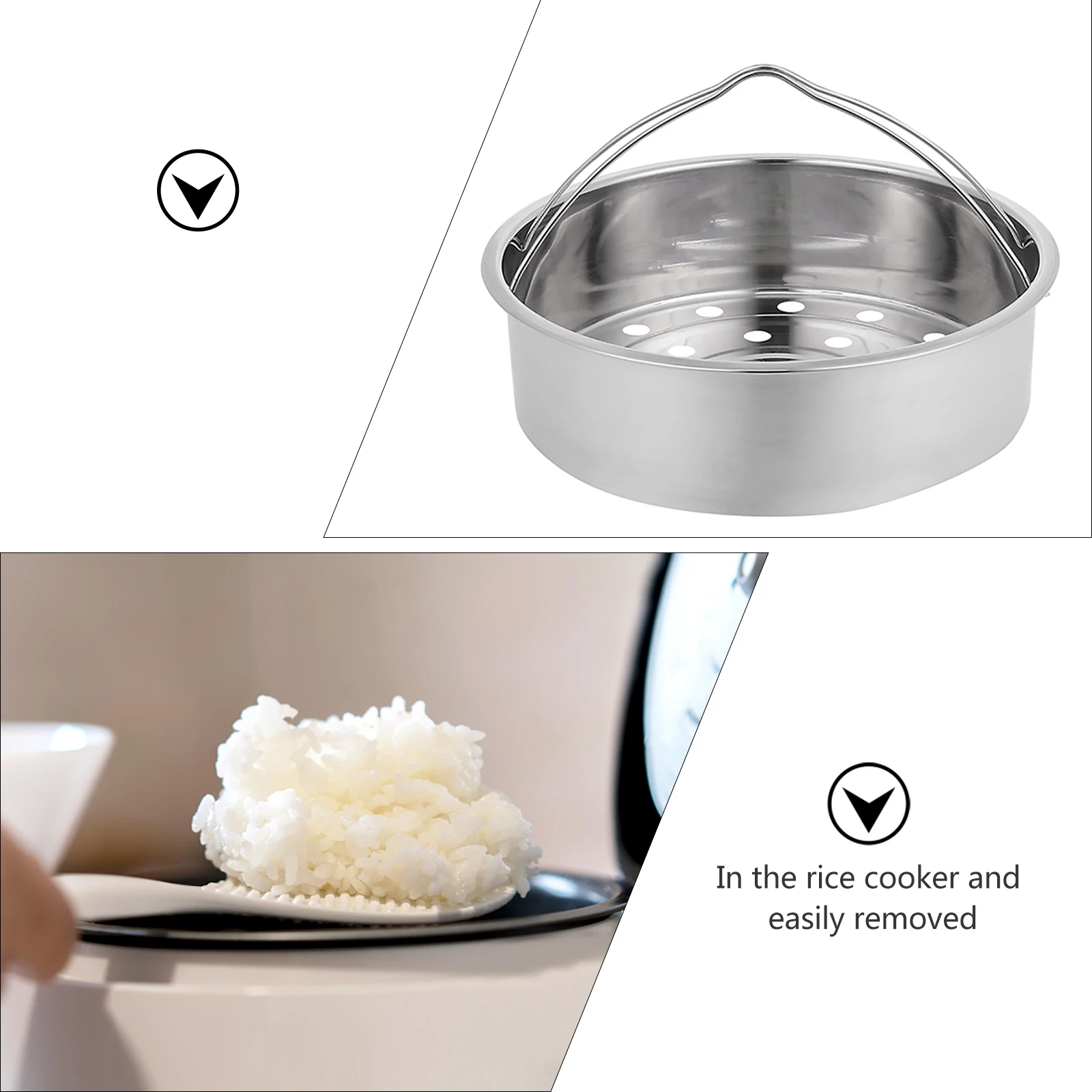 

1pc Stainless Steel Steaming Rack Round Mesh Steamer Basket Double Handles For Rice Cooker Kitchen Supplies Steam Rack Cooking