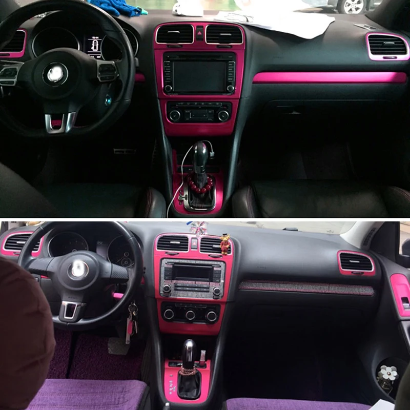 For Volkswagen  Golf 6 GTI R20 MK6 2 doors Interior Central Control Panel Door Handle  Carbon Fiber Stickers Decals Car styling