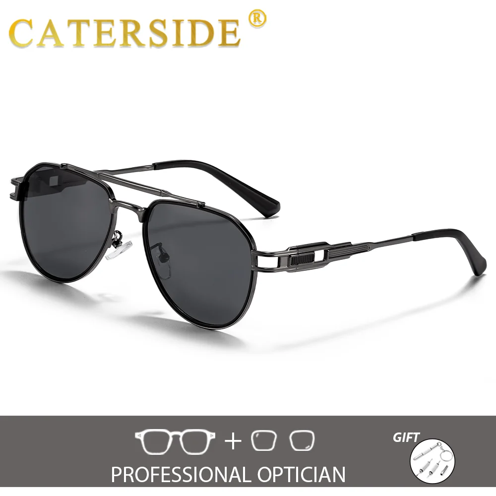 CATERSIDE Damen Optische Sonnenbrille Polarisierte Brillen Herren Private Anpassung Quadratische Linse Retro Suneyeglass UV400 – Detail 9