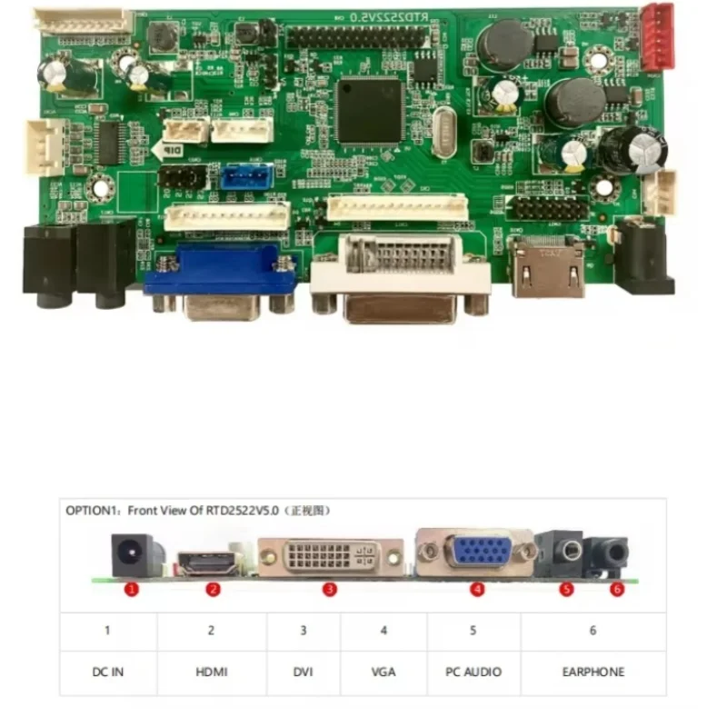 Programmeless RTD2522V5.0 monitor motherboard, industrial control board, integrated HDMI interface instead of 68676.2